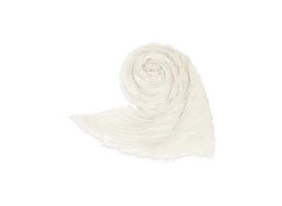 ISSEY MIYAKE Silk Wool Pleats Stole "White"