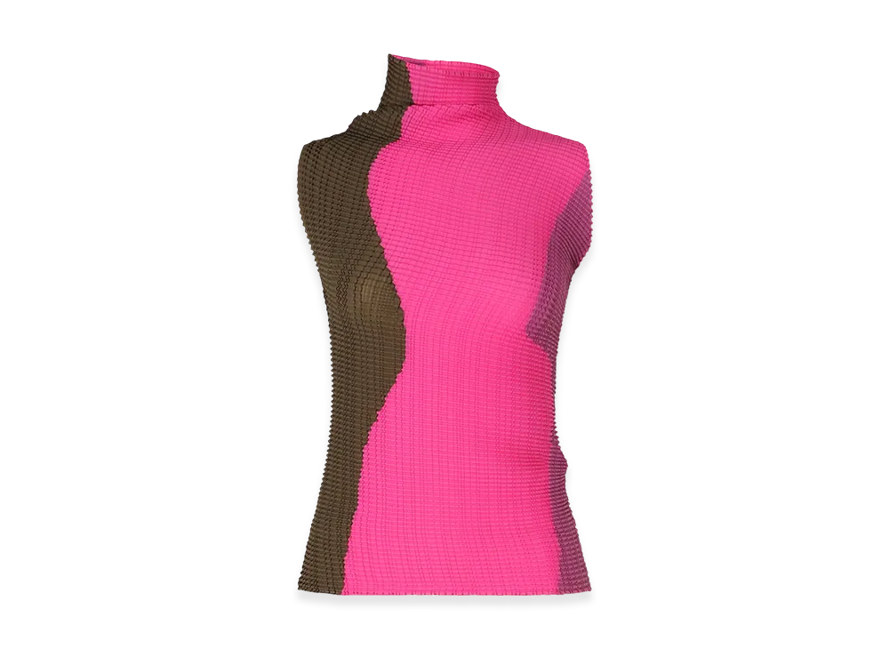 ISSEY MIYAKE Abstract Tint Pleats "Khaki/Pink"