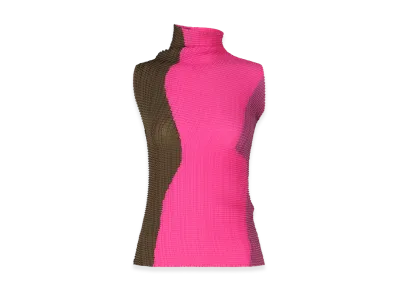 ISSEY MIYAKE Abstract Tint Pleats "Khaki/Pink"