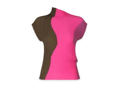ISSEY MIYAKE Abstract Tint Pleats "Khaki/Pink"