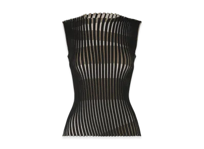 ISSEY MIYAKE Stripe Plating Knit "Black"