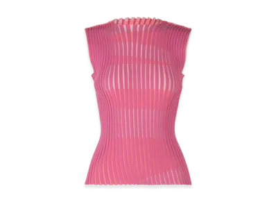 ISSEY MIYAKE Stripe Plating Knit "Pink"