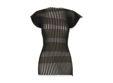 ISSEY MIYAKE Stripe Plating Knit "Black"