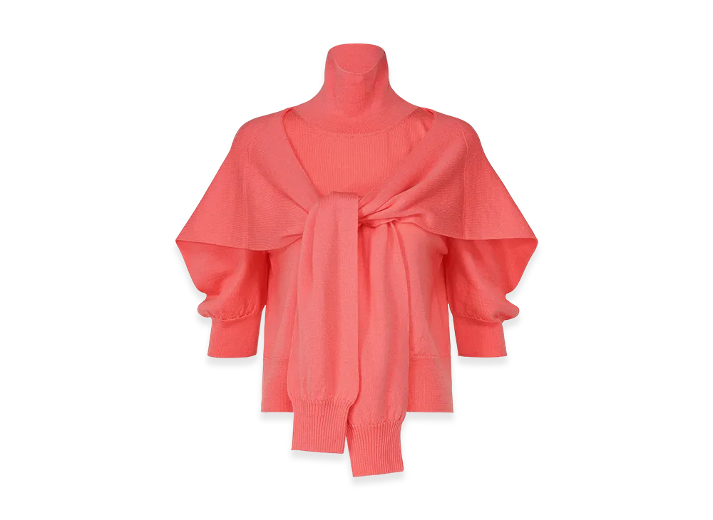 ISSEY MIYAKE Four-Sleeved (Wool) "Coral"