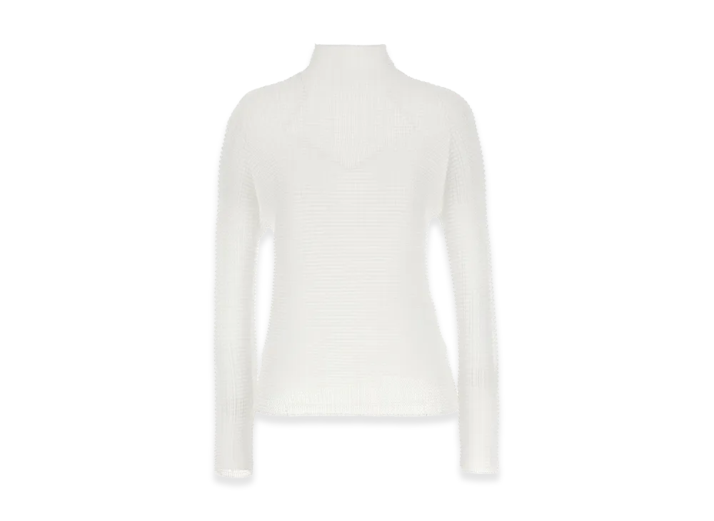 ISSEY MIYAKE Womens Wooly Pleats-56 Blouse "White"