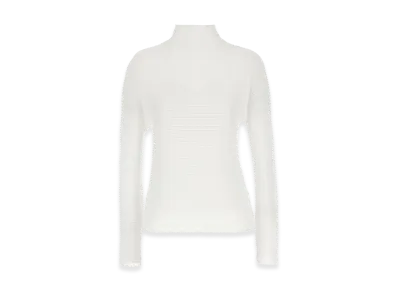 ISSEY MIYAKE Womens Wooly Pleats-56 Blouse "White"