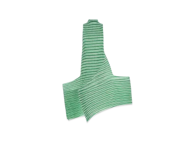 ISSEY MIYAKE Womens Generic Stripes Machine Pleats Dress "Green"