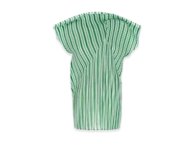 ISSEY MIYAKE Womens Generic Stripes Machine Pleats Top "Green"