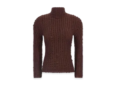 ISSEY MIYAKE Womens Jellyfish Pleats Sweater "Brown"