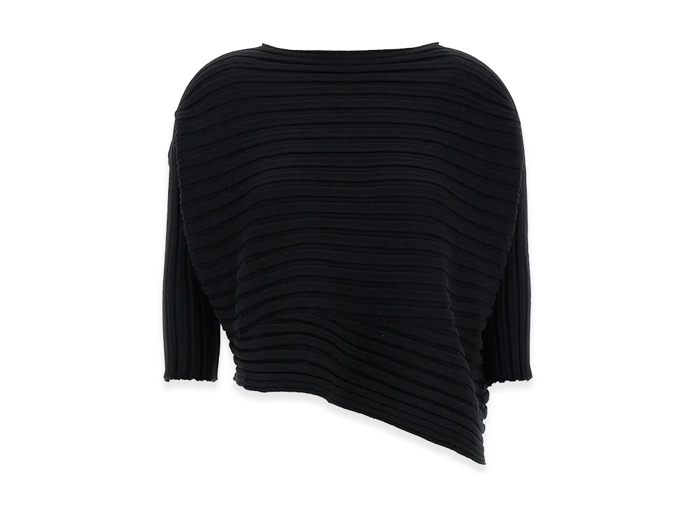 ISSEY MIYAKE Womens Cotton Cashmere Knit Top "Black"