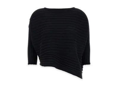 ISSEY MIYAKE Womens Cotton Cashmere Knit Top "Black"