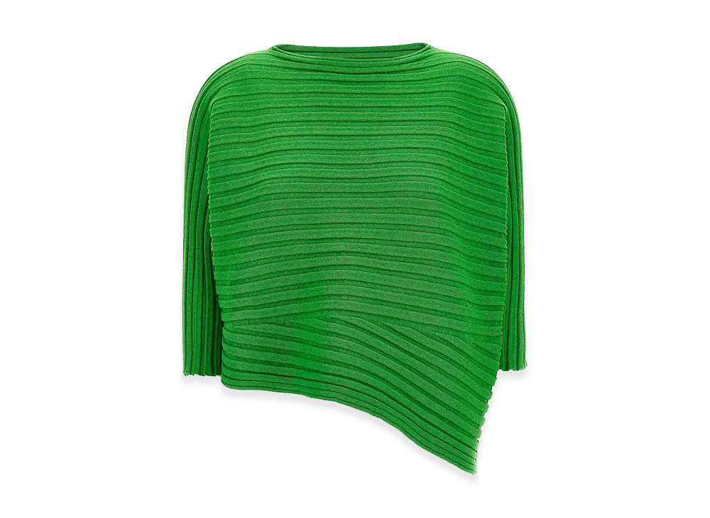 ISSEY MIYAKE Womens Cotton Cashmere Knit Top "Green"