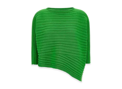 ISSEY MIYAKE Womens Cotton Cashmere Knit Top "Green"