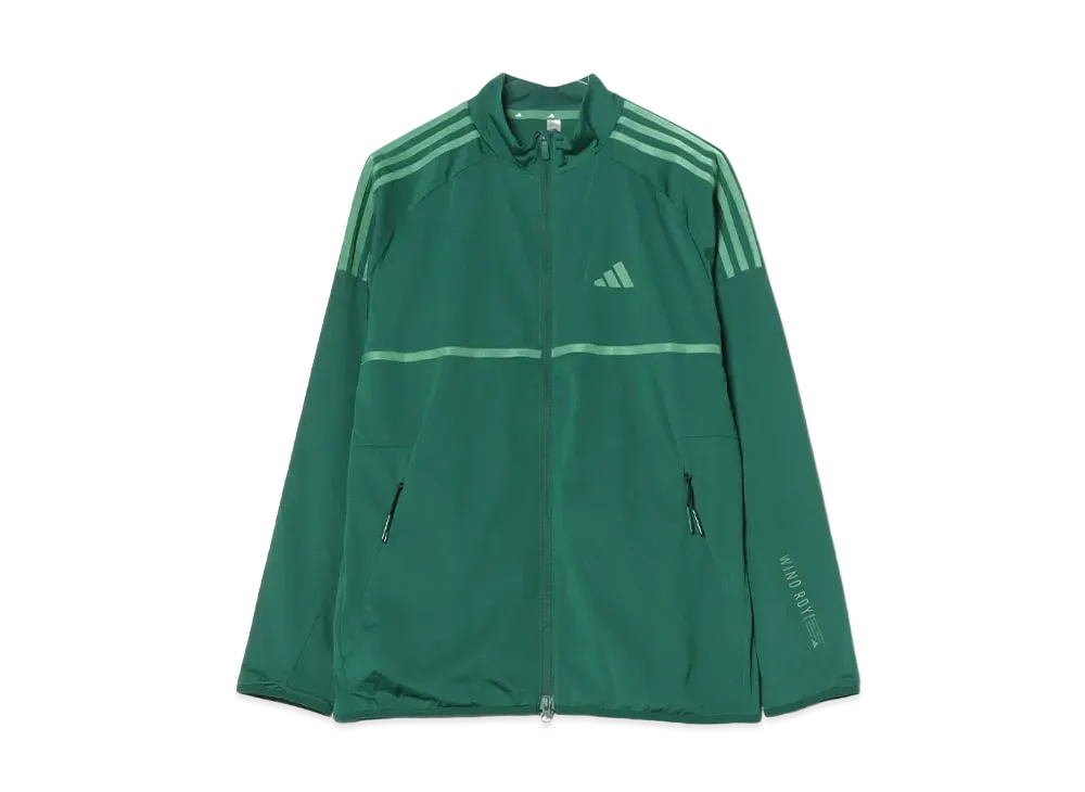 adidas Golf Three Stripes Full Zip Wind "College Green"