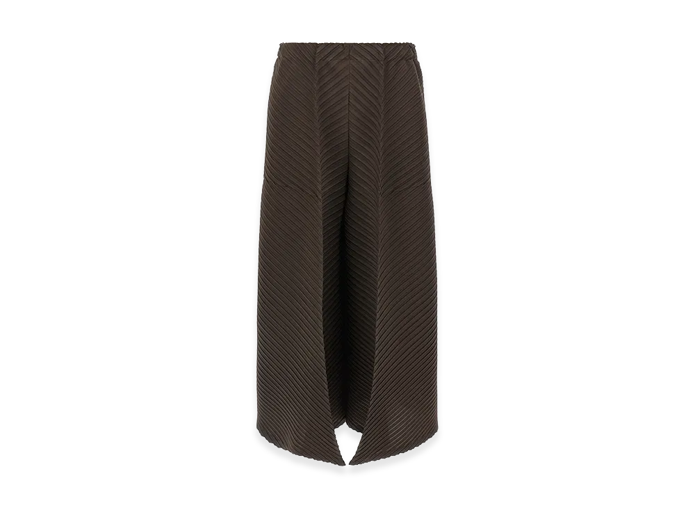 ISSEY MIYAKE Womens Plaster Pleats Solid Pants "Brown"