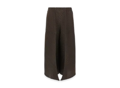ISSEY MIYAKE Womens Plaster Pleats Solid Pants "Brown"