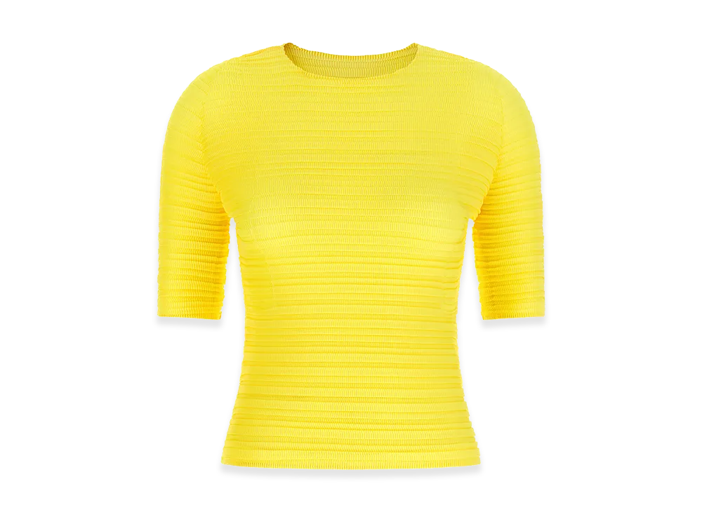ISSEY MIYAKE Women's Jiggly Pleats Blouse "Yellow"