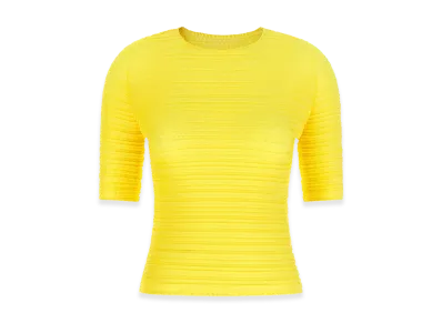 ISSEY MIYAKE Women's Jiggly Pleats Blouse "Yellow"