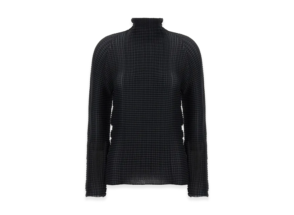 ISSEY MIYAKE Women's Wooly Pleats Blouse "Black"