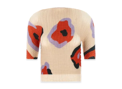ISSEY MIYAKE Womens Verve Pleats Top "Beige"