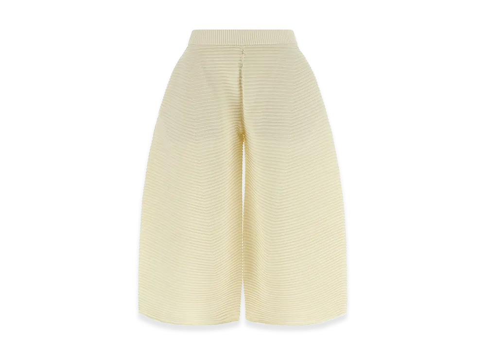 ISSEY MIYAKE Womens Corrugated Knit Pants "White"