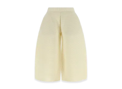 ISSEY MIYAKE Womens Corrugated Knit Pants "White"