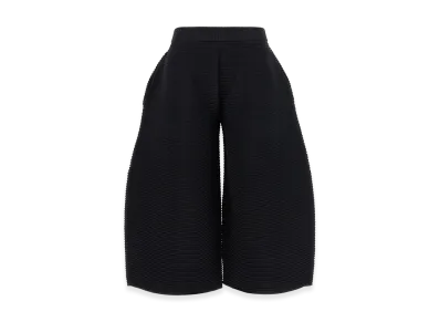 ISSEY MIYAKE Womens Corrugated Knit Pants "Black"