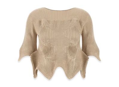 ISSEY MIYAKE Womens Linkage Top "Brown"