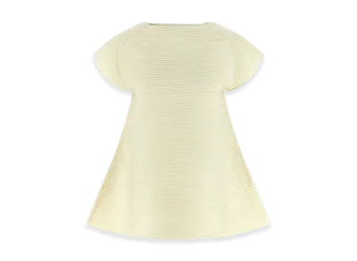 ISSEY MIYAKE Womens Corrugated Knit Dress "Yellow"