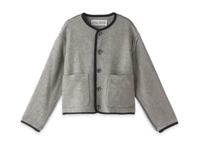 INSCRIRE Melton No-Collar Jacket "Gray"