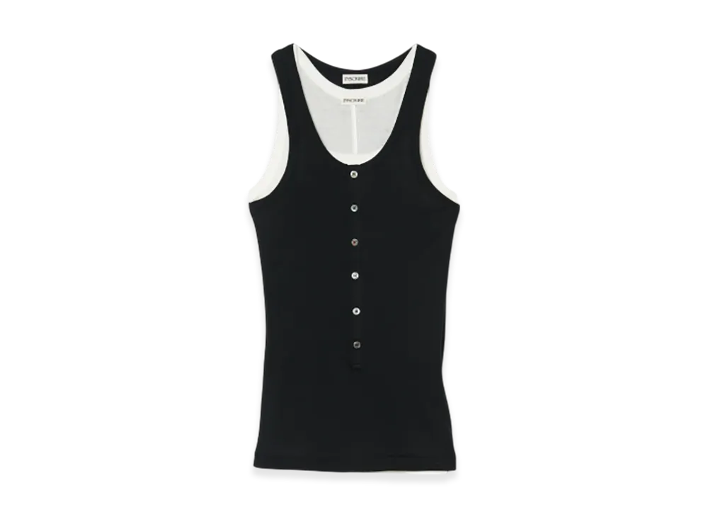 INSCRIRE Natural Mix Rib Layered T/T "Black/White"