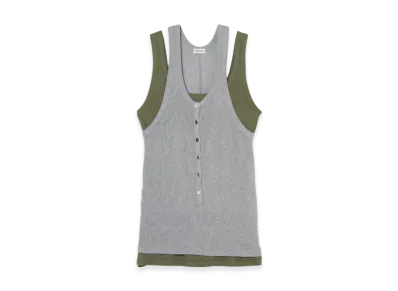 INSCRIRE Natural Mix Rib Layered T/T "Grey/Khaki"