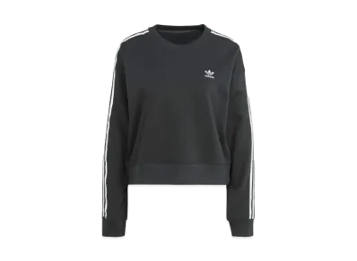 adidas Three Stripes Crew Neck Sweatshirt "Black"