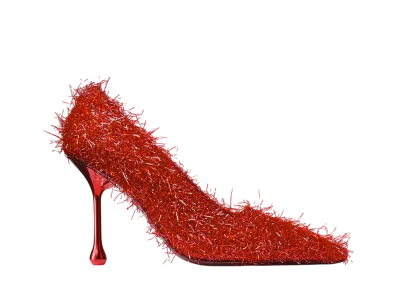 Jimmy Choo Women's Ixia 80 Tinsel Pumps "Ruby Red"
