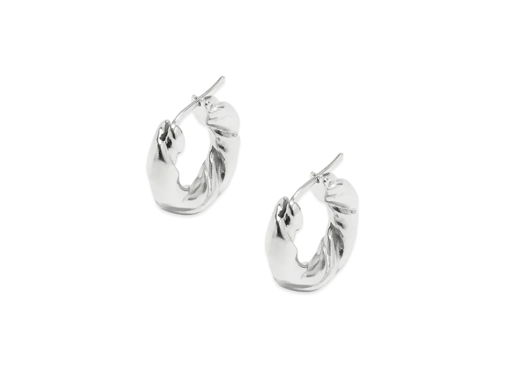 LOEWE Nappa Twist Earrings "Silver"