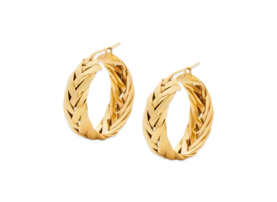 LOEWE Braided Hoop Earrings "Gold"