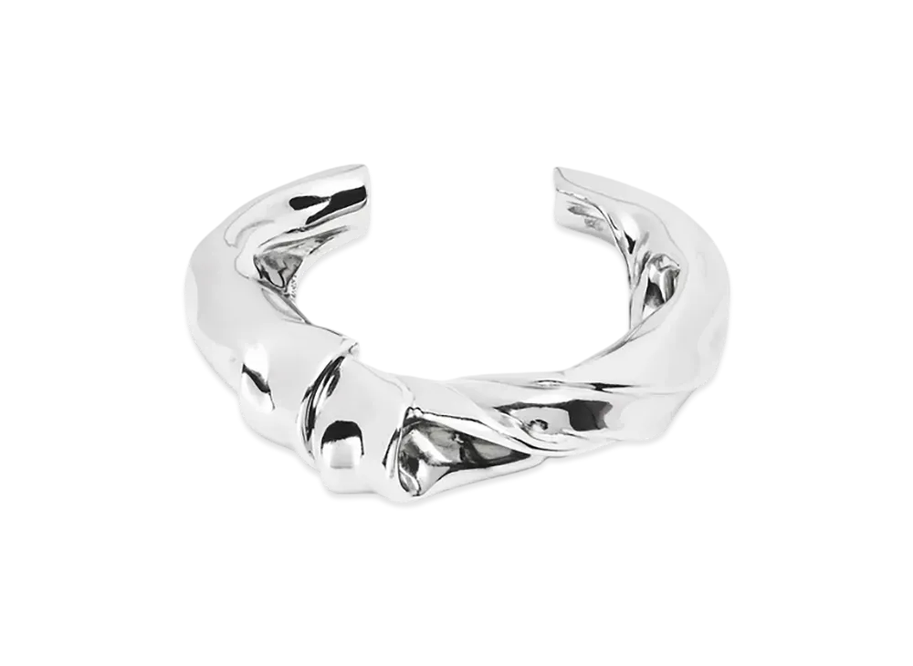 LOEWE Nappa Twist Cuff Medium "Silver"