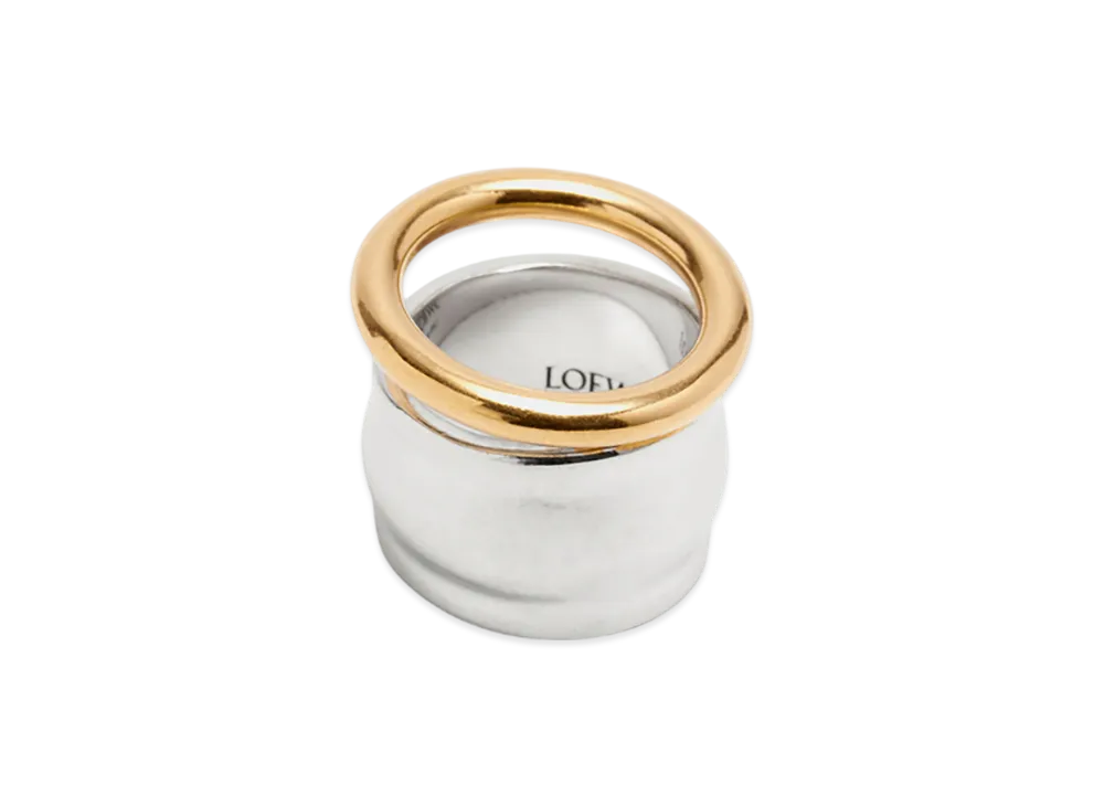 LOEWE Nappa Knot Ring "Silver/Gold"