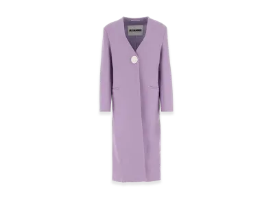 Jil Sander Women's Lilac Cashmere Coat "Purple"