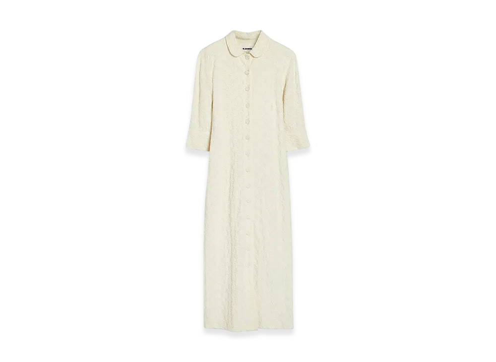 Jil Sander Viscose Gaufre Shirt Dress "Chalk"
