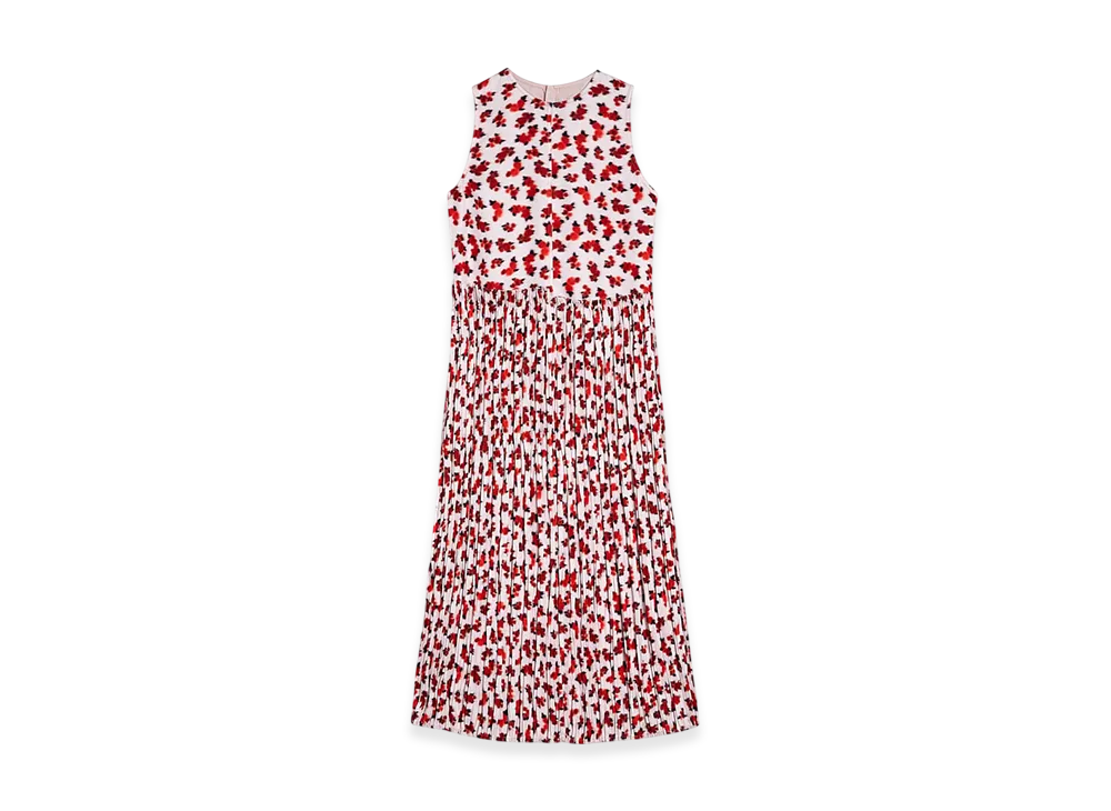 Jil Sander Fluid Viscose Printed Dress "Raspberry Cream"