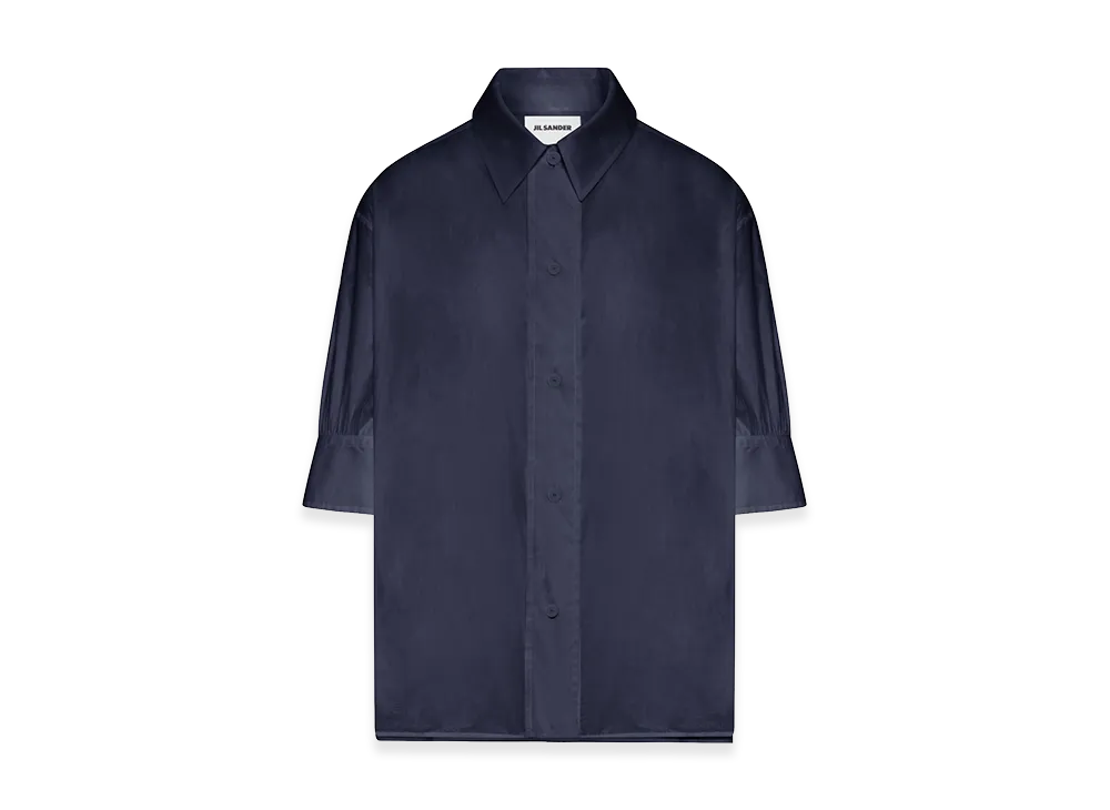Jil Sander Women's Semi-Transparent Cotton Shirt "Blue"