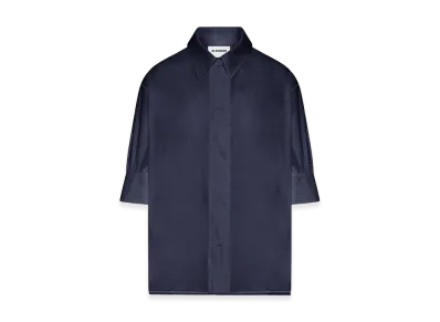 Jil Sander Women's Semi-Transparent Cotton Shirt "Blue"