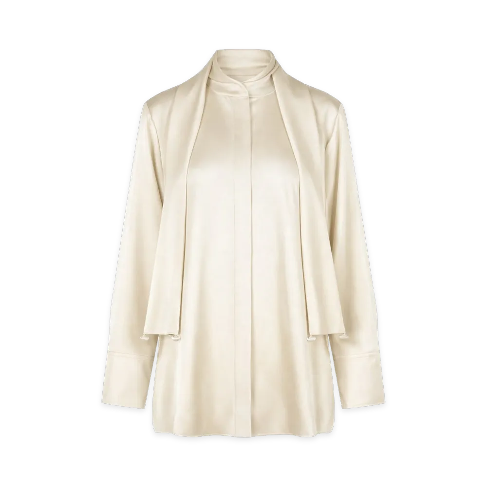 Jil Sander 132 Shirt With Bow "Ivory"