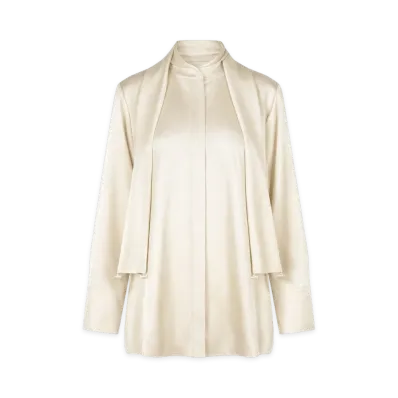 Jil Sander 132 Shirt With Bow "Ivory"