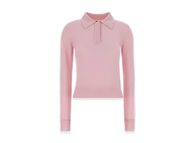 Jil Sander Women's Wool Polo Shirt "Pink"