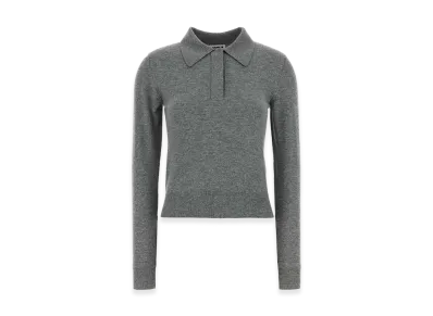 Jil Sander Women's Wool Polo Shirt "Grey"