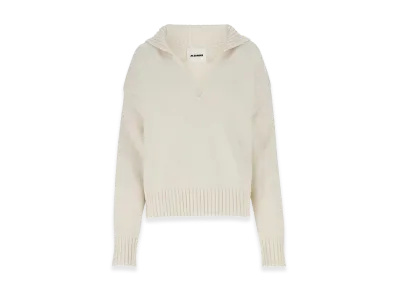 Jil Sander Women's Cashmere Blend Oversize Sweater "Ivory"