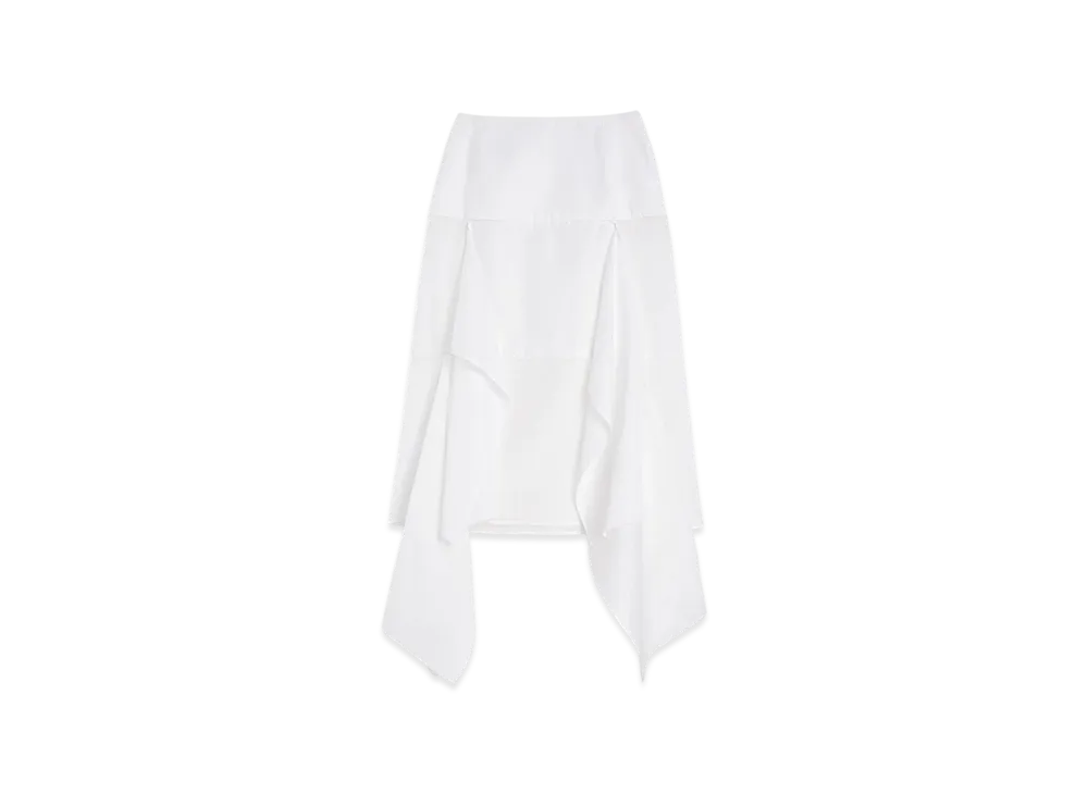 Jil Sander Cotton Muslin Panelled Skirt "Optic White"