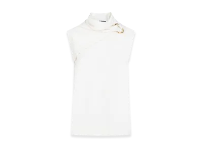 Jil Sander Women's Draped Knitted Tank Top "White"